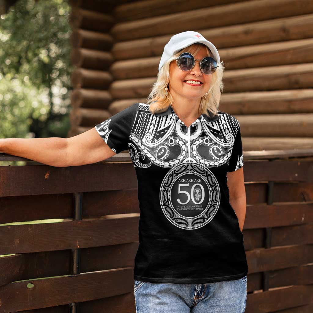 Kia Kaha Te Reo Maori New Zealand Women Polo Shirt 50th Anniversary Ake Ake Ake LT14 - Polynesian Pride