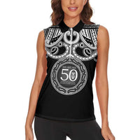 Kia Kaha Te Reo Maori New Zealand Women Sleeveless Polo Shirt 50th Anniversary Ake Ake Ake LT14 - Polynesian Pride
