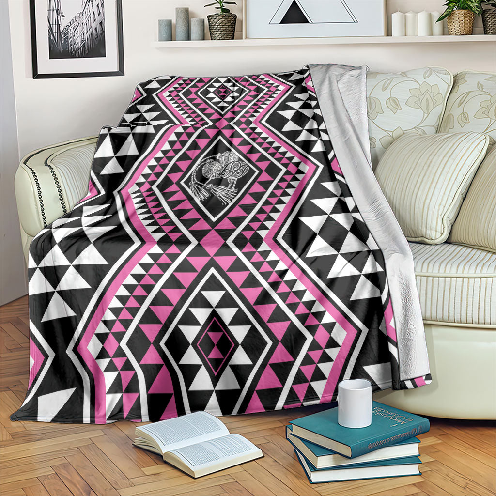 New Zealand Mawhero Taniko Motifs Blanket Maori Poi Dance Costume Inspired LT14 Pink - Polynesian Pride