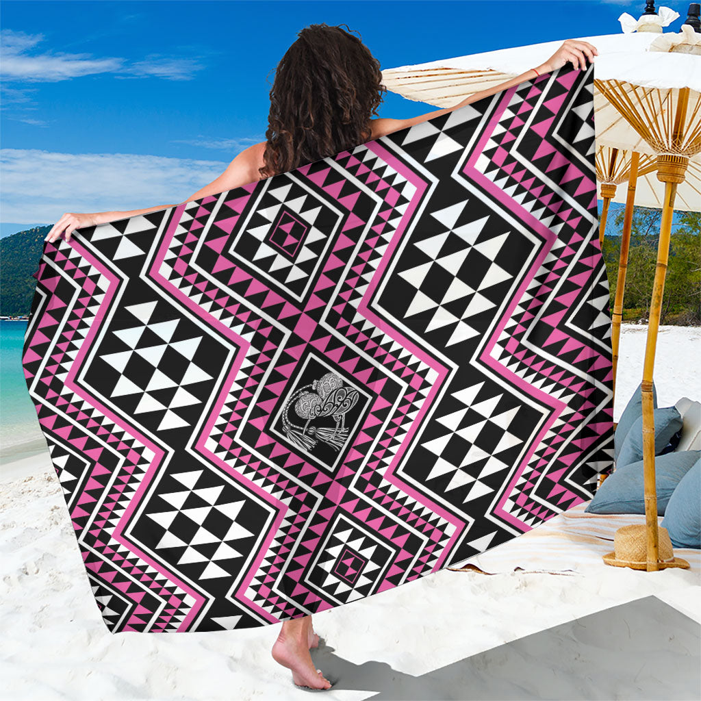 New Zealand Mawhero Taniko Motifs Sarong Maori Poi Dance Costume Inspired LT14 One Size 44 x 66 inches Pink - Polynesian Pride