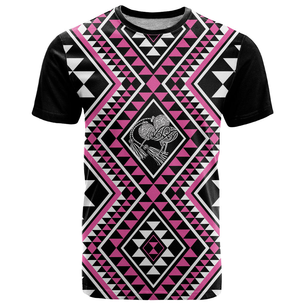 New Zealand Mawhero Taniko Motifs T Shirt Maori Poi Dance Costume Inspired LT14 Pink - Polynesian Pride