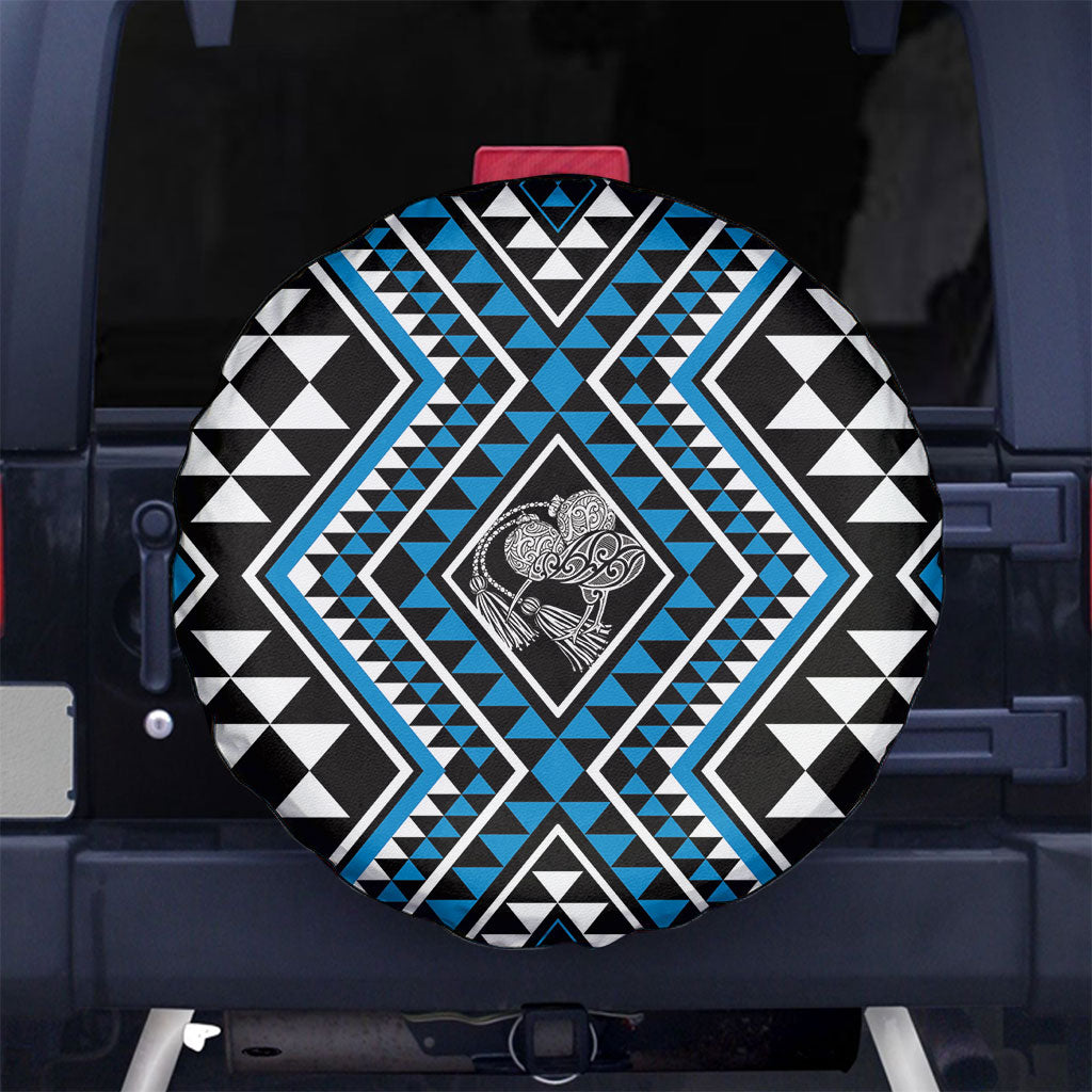 New Zealand Kikorangi Taniko Motifs Spare Tire Cover Maori Poi Dance Costume Inspired LT14 No hole Blue - Polynesian Pride