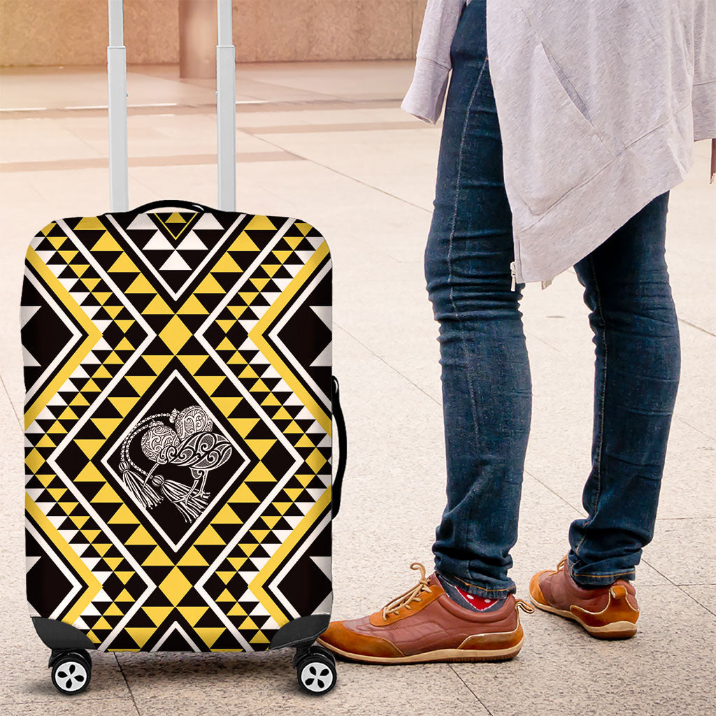 New Zealand Kowhai Taniko Motifs Luggage Cover Maori Poi Dance Costume Inspired LT14 Yellow - Polynesian Pride