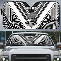 New Zealand Silver Fern Rugby Custom Auto Sun Shade Go Wheel Kiwi Maori Pattern LT14 White - Polynesian Pride