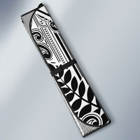 New Zealand Silver Fern Rugby Custom Auto Sun Shade Go Wheel Kiwi Maori Pattern LT14 - Polynesian Pride