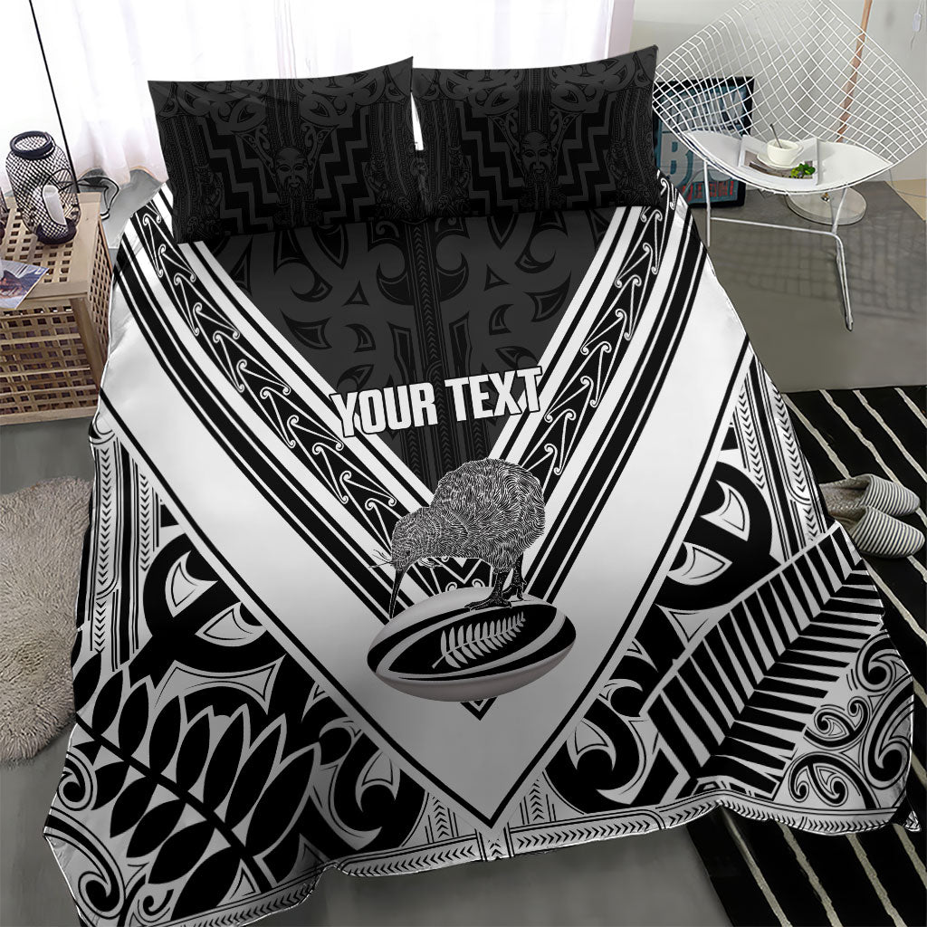 New Zealand Silver Fern Rugby Custom Bedding Set Go Wheel Kiwi Maori Pattern LT14 - Polynesian Pride