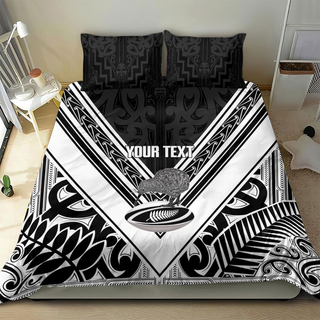 New Zealand Silver Fern Rugby Custom Bedding Set Go Wheel Kiwi Maori Pattern LT14 - Polynesian Pride