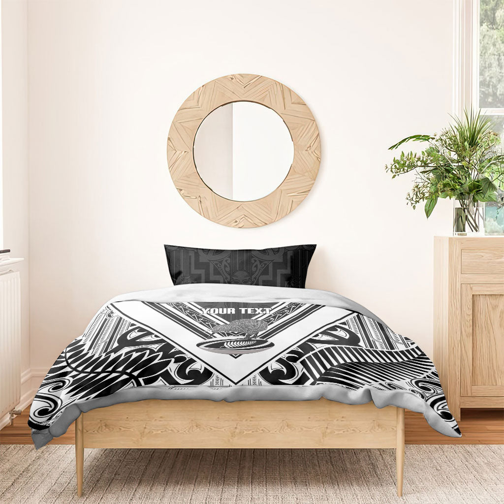 New Zealand Silver Fern Rugby Custom Bedding Set Go Wheel Kiwi Maori Pattern LT14 - Polynesian Pride