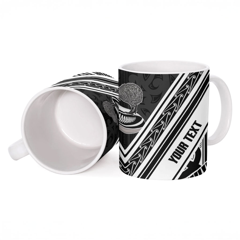 New Zealand Silver Fern Rugby Custom Ceramic Mug Go Wheel Kiwi Maori Pattern LT14 - Polynesian Pride