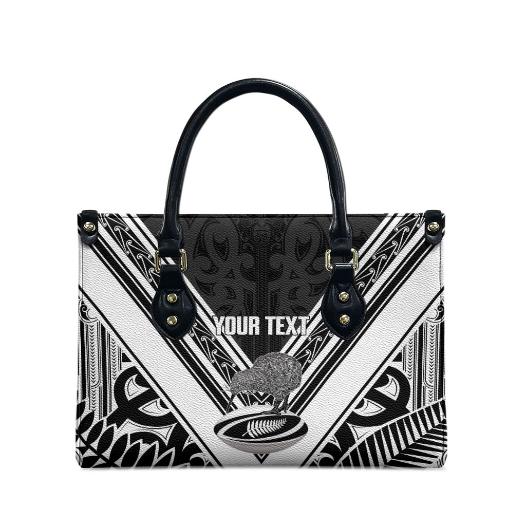 New Zealand Silver Fern Rugby Custom Leather Bag Go Wheel Kiwi Maori Pattern LT14 - Polynesian Pride