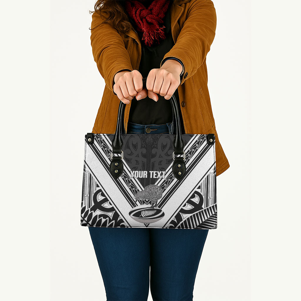 New Zealand Silver Fern Rugby Custom Leather Bag Go Wheel Kiwi Maori Pattern LT14 - Polynesian Pride