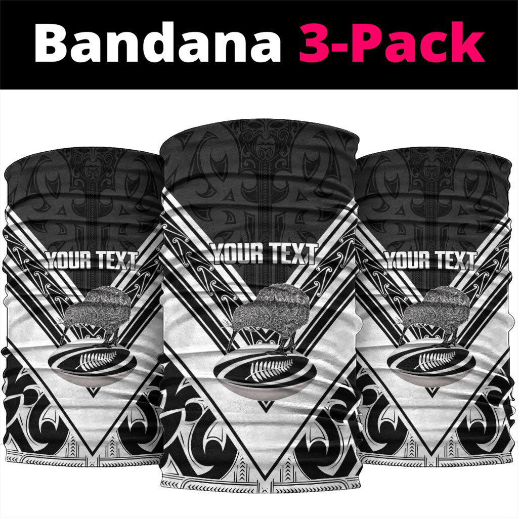 New Zealand Silver Fern Rugby Custom Neck Gaiter Go Wheel Kiwi Maori Pattern LT14 package One Size: 25*50cm White - Polynesian Pride