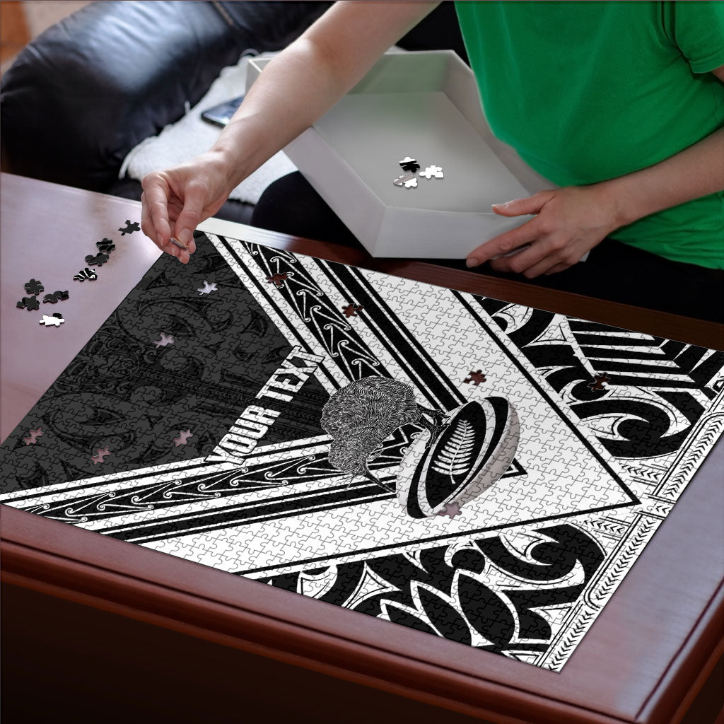 New Zealand Silver Fern Rugby Custom Puzzle Go Wheel Kiwi Maori Pattern LT14 - Polynesian Pride