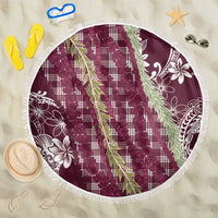 Burgundy Palaka Hawaii Leis Beach Blanket Hawaiian-plaid Elegant Tropical Vibes LT14 One Size 150cm Burgundy - Polynesian Pride