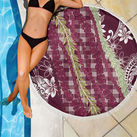 Burgundy Palaka Hawaii Leis Beach Blanket Hawaiian-plaid Elegant Tropical Vibes LT14 - Polynesian Pride