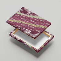 Burgundy Palaka Hawaii Leis Canvas Wall Art Hawaiian-plaid Elegant Tropical Vibes LT14 - Polynesian Pride