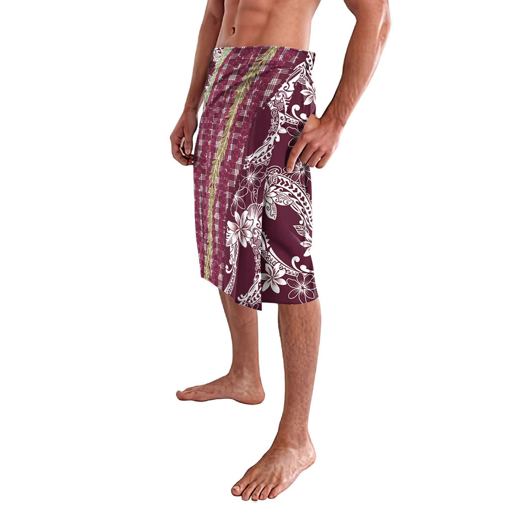 Burgundy Palaka Hawaii Leis Lavalava Hawaiian-plaid Elegant Tropical Vibes LT14 - Polynesian Pride