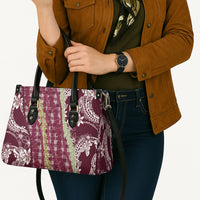 Burgundy Palaka Hawaii Leis Leather Bag Hawaiian-plaid Elegant Tropical Vibes LT14 - Polynesian Pride
