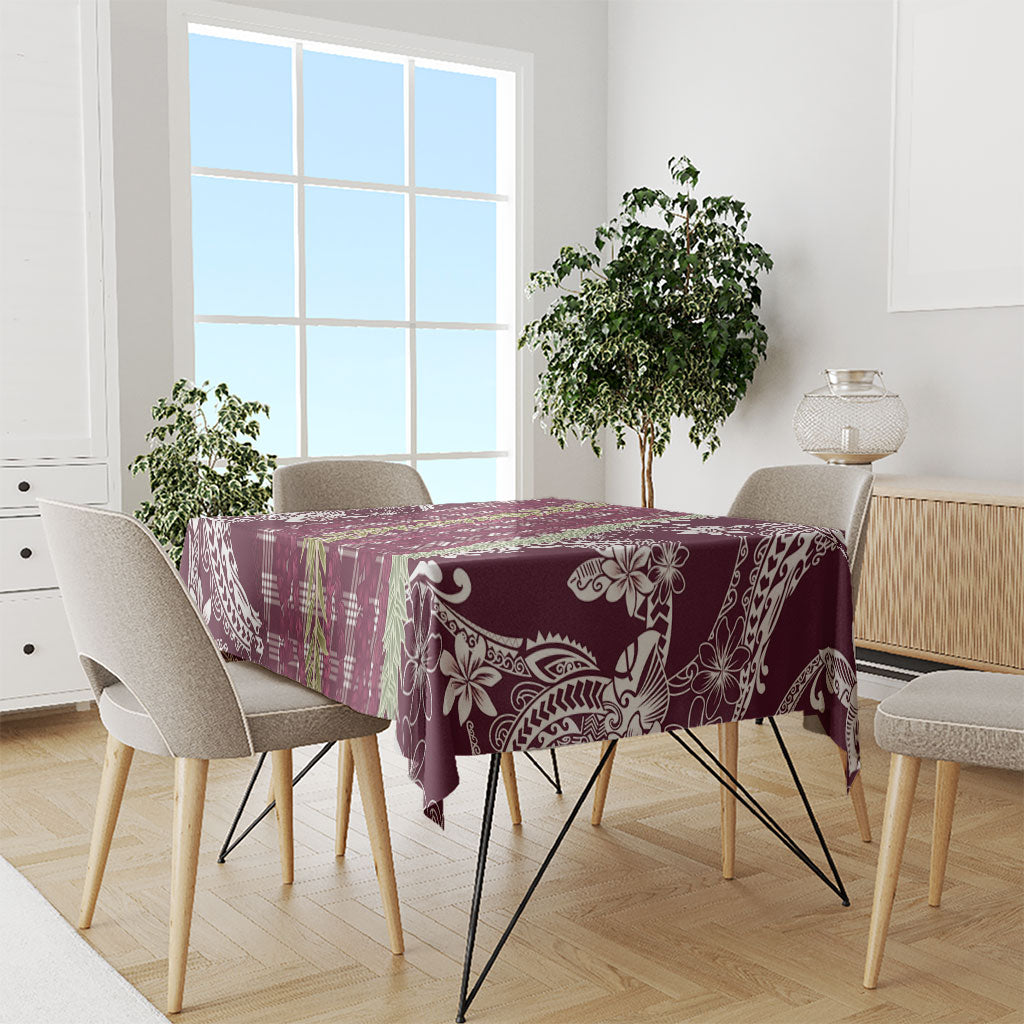 Burgundy Palaka Hawaii Leis Tablecloth Hawaiian-plaid Elegant Tropical Vibes LT14 - Polynesian Pride