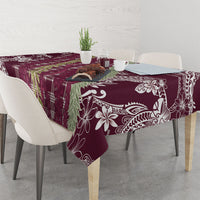 Burgundy Palaka Hawaii Leis Tablecloth Hawaiian-plaid Elegant Tropical Vibes LT14 - Polynesian Pride