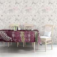 Burgundy Palaka Hawaii Leis Tablecloth Hawaiian-plaid Elegant Tropical Vibes LT14 - Polynesian Pride