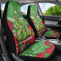 Kakapo New Zealand Christmas Car Seat Cover Meri Kirihimete Pohutukawa - Green Color LT14 - Polynesian Pride