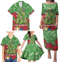 Kakapo New Zealand Christmas Family Matching Puletasi and Hawaiian Shirt Meri Kirihimete Pohutukawa - Green Color LT14 - Polynesian Pride