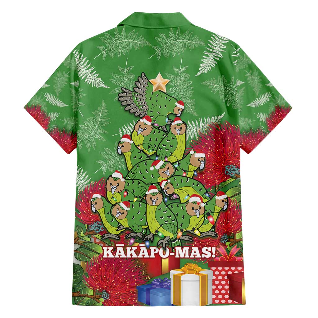 Kakapo New Zealand Christmas Family Matching Tank Maxi Dress and Hawaiian Shirt Meri Kirihimete Pohutukawa - Green Color LT14 - Polynesian Pride