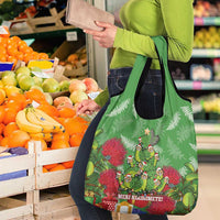 Kakapo New Zealand Christmas Grocery Bag Meri Kirihimete Pohutukawa - Green Color LT14 - Polynesian Pride