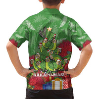 Kakapo New Zealand Christmas Kid Hawaiian Shirt Meri Kirihimete Pohutukawa - Green Color LT14 - Polynesian Pride