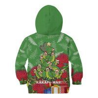 Kakapo New Zealand Christmas Kid Hoodie Meri Kirihimete Pohutukawa - Green Color LT14 - Polynesian Pride