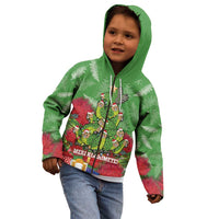 Kakapo New Zealand Christmas Kid Hoodie Meri Kirihimete Pohutukawa - Green Color LT14 - Polynesian Pride