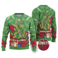 Kakapo New Zealand Christmas Ugly Christmas Sweater Meri Kirihimete Pohutukawa - Green Color LT14 Green - Polynesian Pride