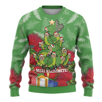 Kakapo New Zealand Christmas Ugly Christmas Sweater Meri Kirihimete Pohutukawa - Green Color LT14 - Polynesian Pride