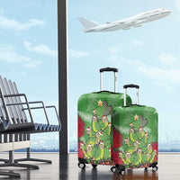 Kakapo New Zealand Christmas Luggage Cover Meri Kirihimete Pohutukawa - Green Color LT14 - Polynesian Pride