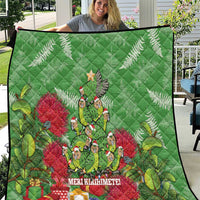 Kakapo New Zealand Christmas Quilt Meri Kirihimete Pohutukawa - Green Color LT14 Green - Polynesian Pride