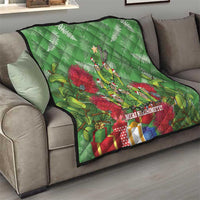 Kakapo New Zealand Christmas Quilt Meri Kirihimete Pohutukawa - Green Color LT14 - Polynesian Pride