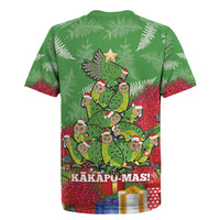 Kakapo New Zealand Christmas Rugby Jersey Meri Kirihimete Pohutukawa - Green Color LT14 - Polynesian Pride