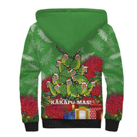Kakapo New Zealand Christmas Sherpa Hoodie Meri Kirihimete Pohutukawa - Green Color LT14 - Polynesian Pride