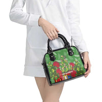 Kakapo New Zealand Christmas Shoulder Handbag Meri Kirihimete Pohutukawa - Green Color LT14 - Polynesian Pride