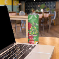 Kakapo New Zealand Christmas Skinny Tumbler Meri Kirihimete Pohutukawa - Green Color LT14 - Polynesian Pride