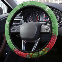 Kakapo New Zealand Christmas Steering Wheel Cover Meri Kirihimete Pohutukawa - Green Color LT14 - Polynesian Pride