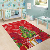 Kakapo New Zealand Christmas Area Rug Meri Kirihimete Pohutukawa - Red Color LT14 - Polynesian Pride
