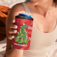 Kakapo New Zealand Christmas 4 in 1 Can Cooler Tumbler Meri Kirihimete Pohutukawa - Red Color LT14 - Polynesian Pride