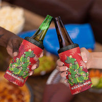 Kakapo New Zealand Christmas 4 in 1 Can Cooler Tumbler Meri Kirihimete Pohutukawa - Red Color LT14 - Polynesian Pride
