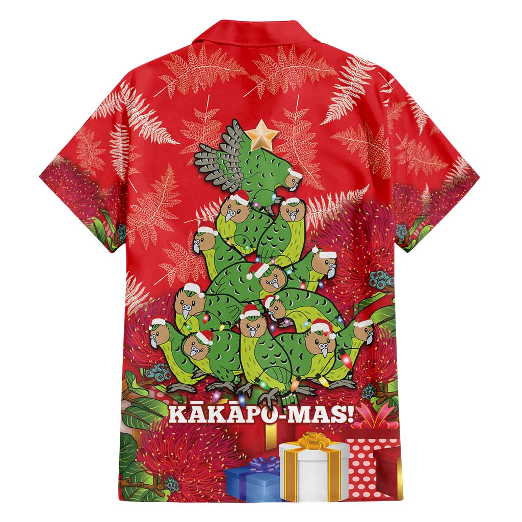 Kakapo New Zealand Christmas Family Matching Tank Maxi Dress and Hawaiian Shirt Meri Kirihimete Pohutukawa - Red Color LT14 - Polynesian Pride