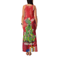 Kakapo New Zealand Christmas Family Matching Tank Maxi Dress and Hawaiian Shirt Meri Kirihimete Pohutukawa - Red Color LT14 - Polynesian Pride