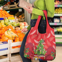 Kakapo New Zealand Christmas Grocery Bag Meri Kirihimete Pohutukawa - Red Color LT14 - Polynesian Pride