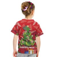 Kakapo New Zealand Christmas Kid T Shirt Meri Kirihimete Pohutukawa - Red Color LT14 - Polynesian Pride
