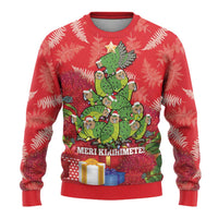 Kakapo New Zealand Christmas Ugly Christmas Sweater Meri Kirihimete Pohutukawa - Red Color LT14 - Polynesian Pride